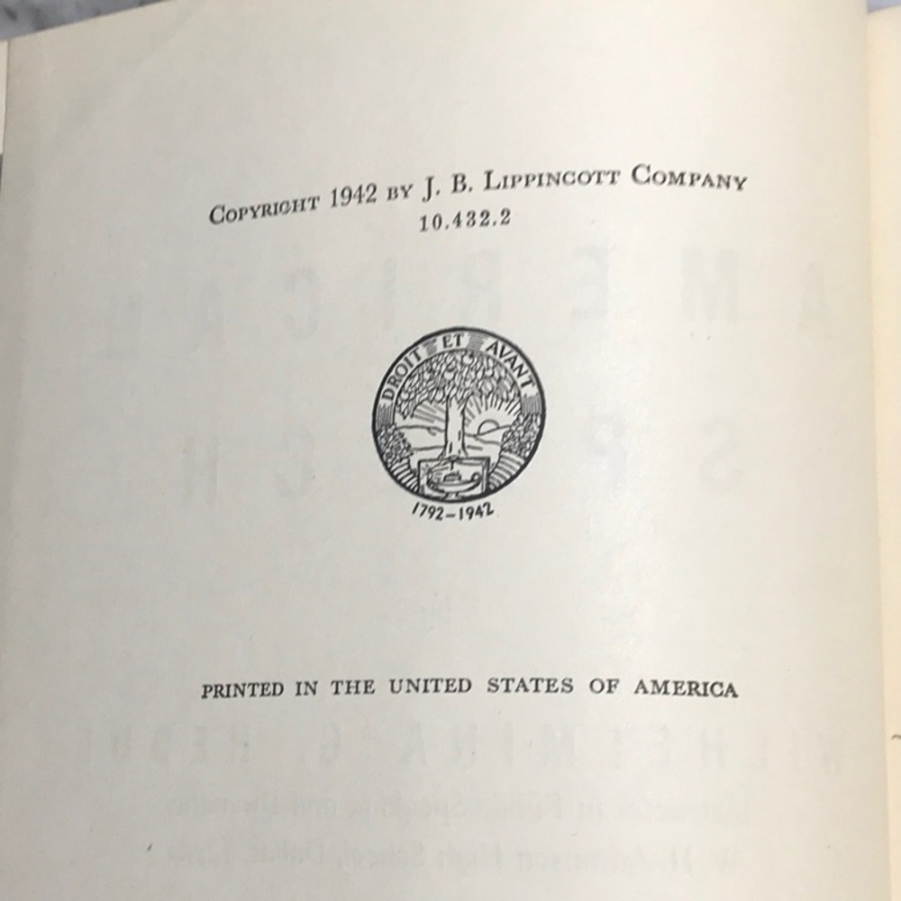 From 1942 American Speech Hedde Brigance hardcover book - Picture 7 of 9